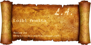 Loibl Anetta névjegykártya